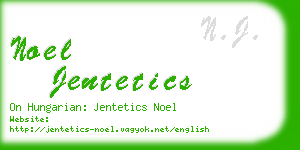 noel jentetics business card